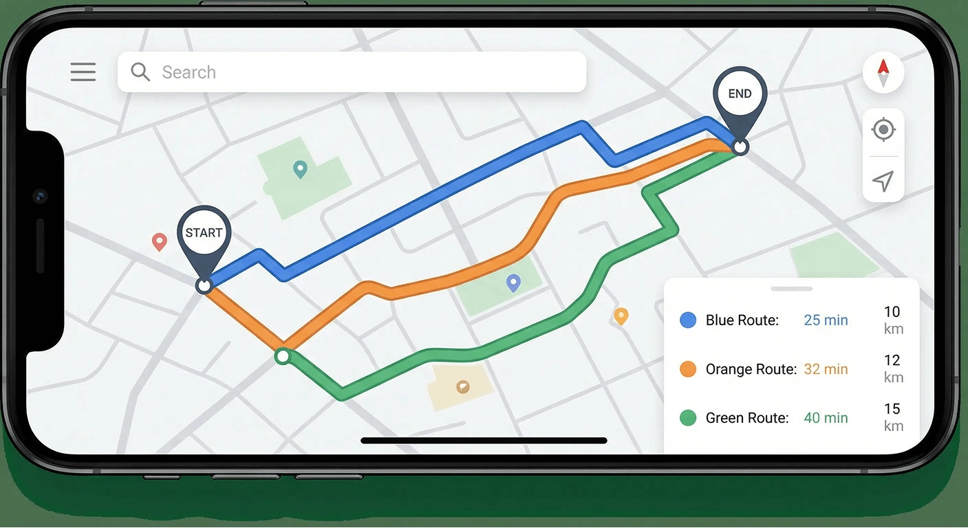 複数のルートから選択