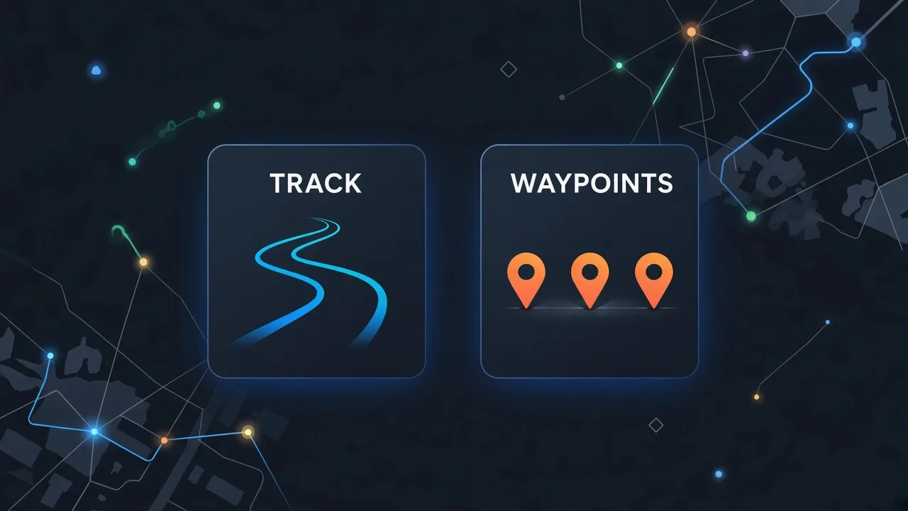 Diagramm zum Vergleich des GPX-Trackpfads mit einzelnen Wegpunkten