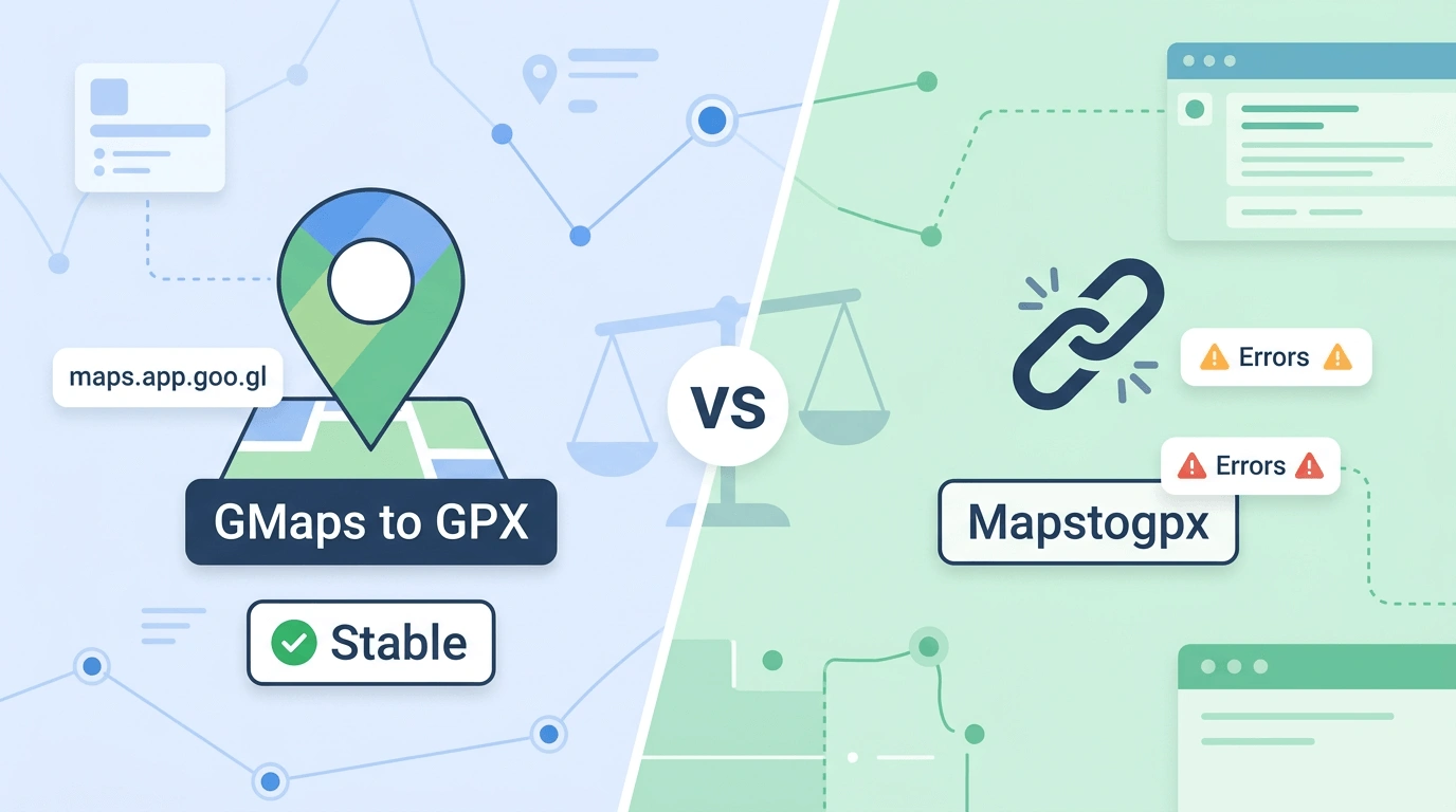 GMapsからGPXへ vs Mapstogpx - 代替比較